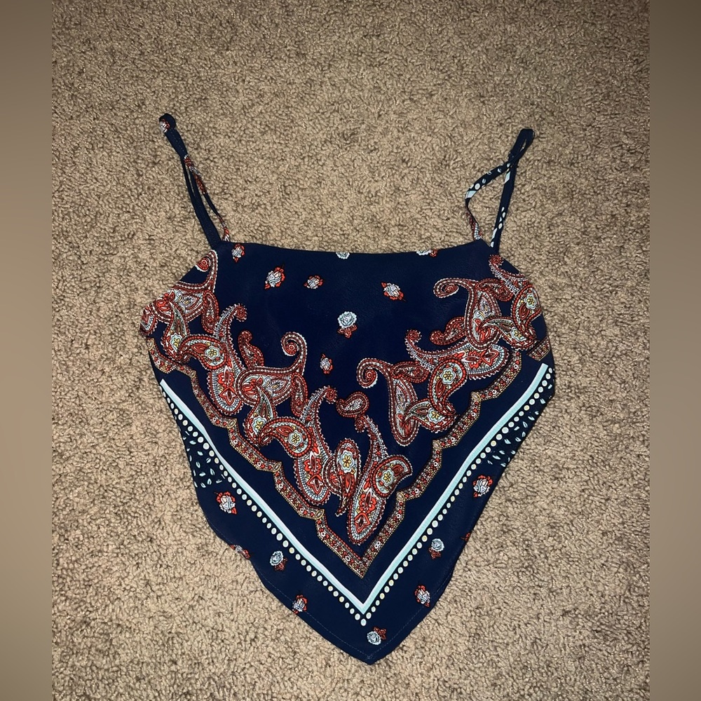 pacsun hankerchief top, size xs, bow tie in back